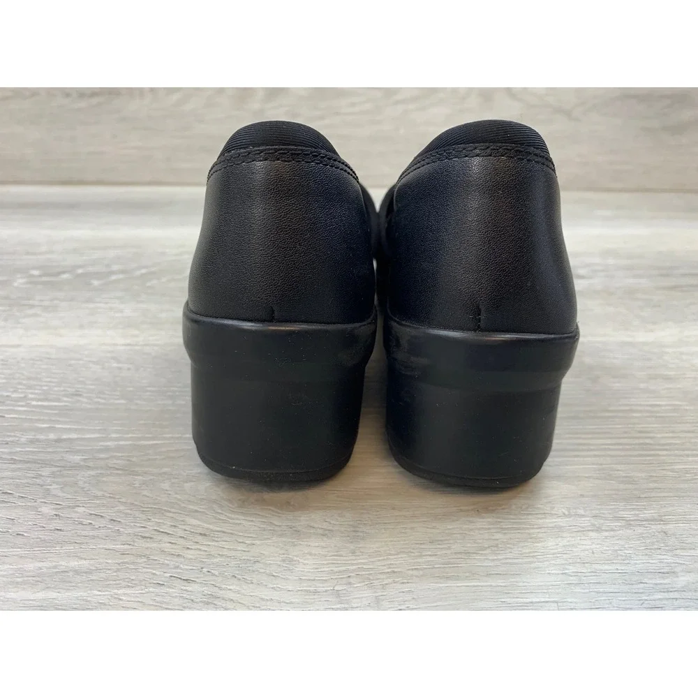 Clarks Women's Black Leather Mary Jane Wedge Shoes Ultimate Comfort 6.5